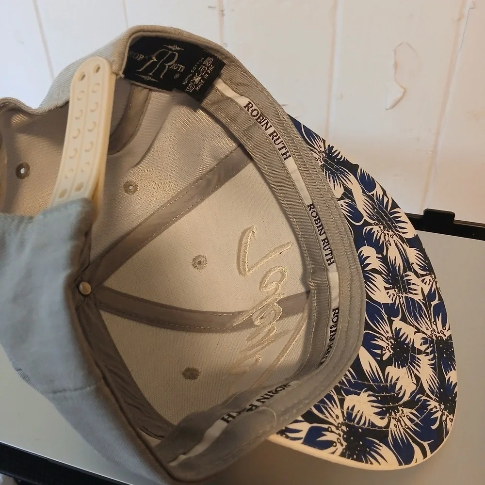 Robin Ruth Tokyo Snapback Hat Gray Floral Brim Mens Adjustable Baseball Cap‎